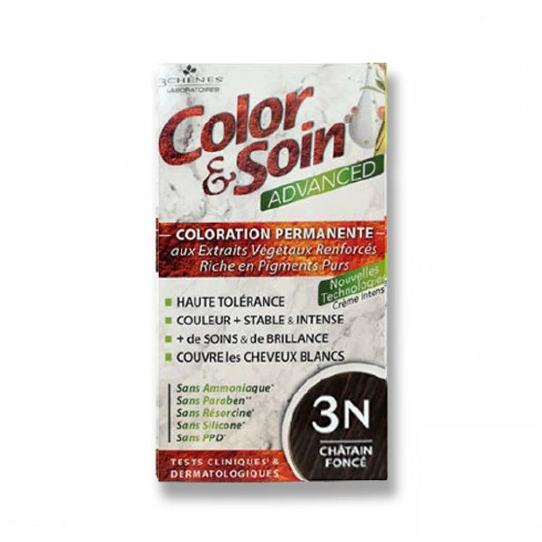 3 CHÊNES COLOR & SOIN ADVANCED 3N CHATAIN FONCE