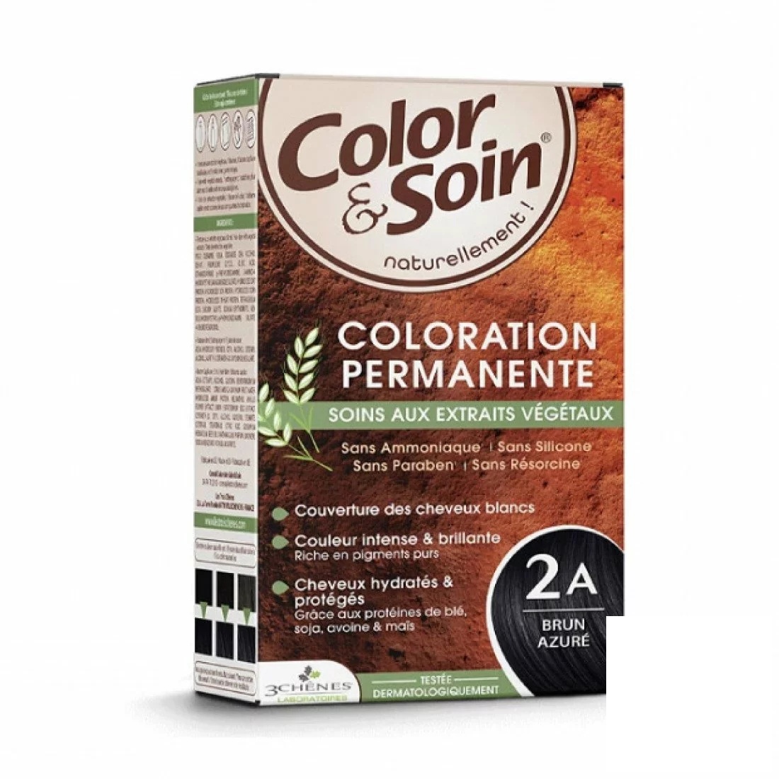 3 CHÊNES COLOR & SOIN COLORATION 2A Brun Azure