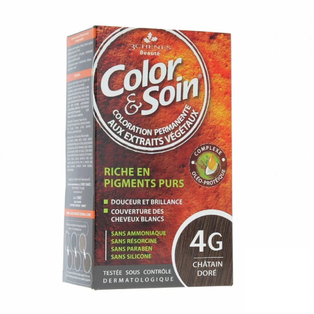 3 CHÊNES COLOR & SOIN COLORATION 4G CHATAIN DORE