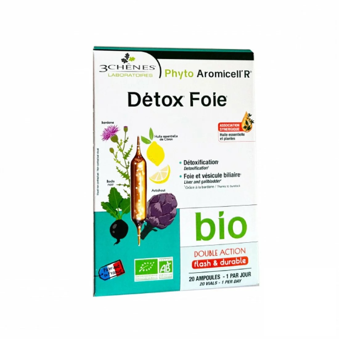 3 CHENES PHYTO AROMICELL’R DETOX FOIE 20 AMPOULES