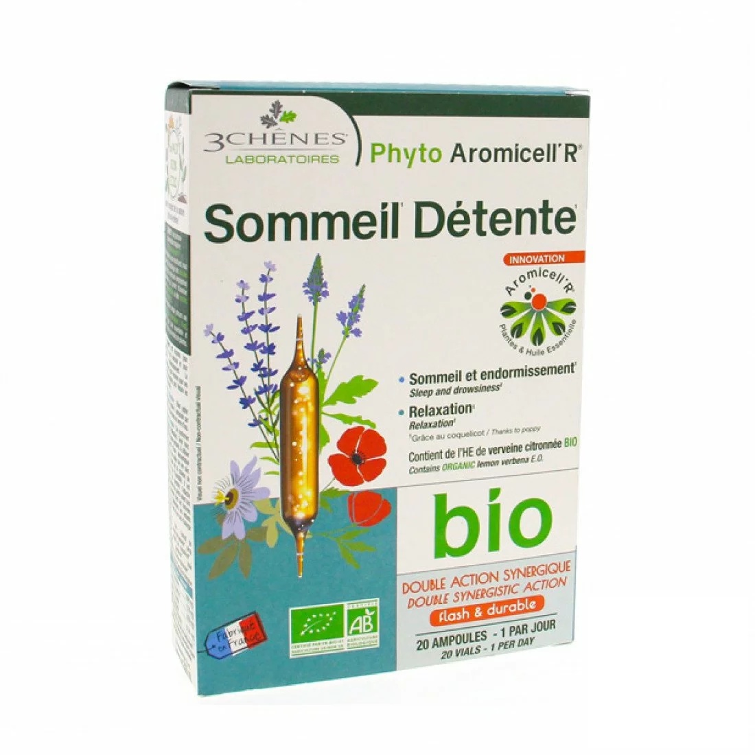 3 CHENES PHYTO AROMICELL’R SOMMEIL DETENTE 20 AMPOULES