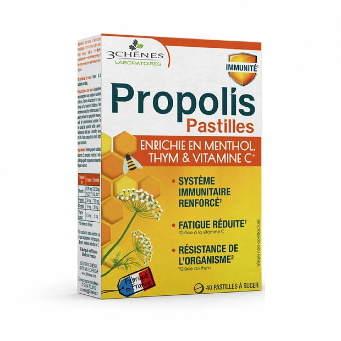 3 CHENES PROPOLIS PASTILLES 40 PASTILLES