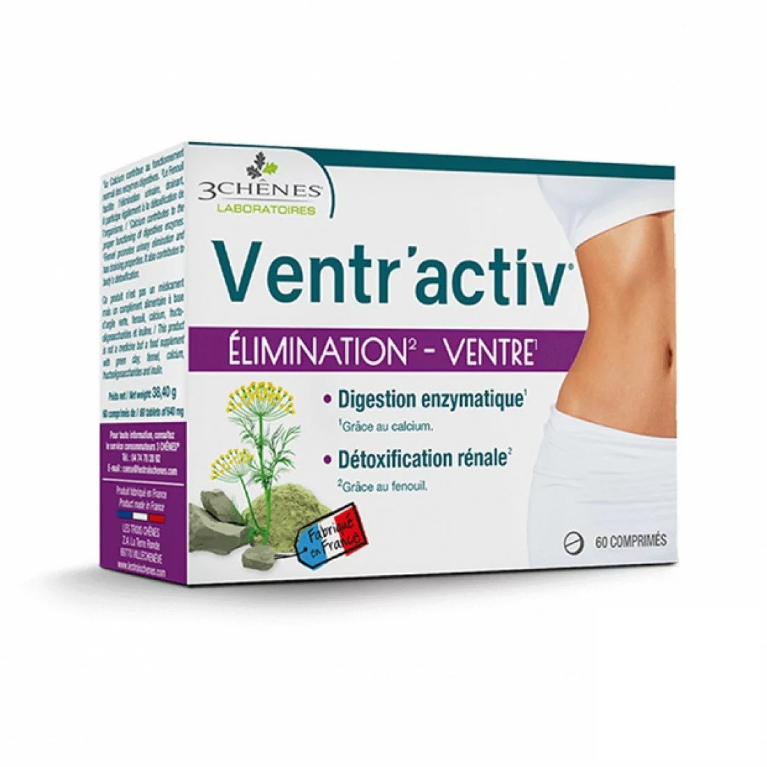 3 CHENES VENTR’ACTIV 60 COMPRIMES