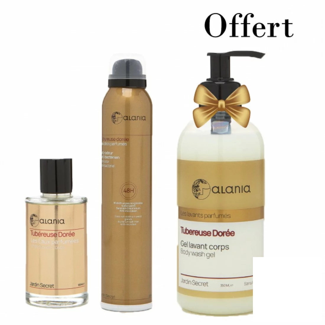 ALANIA PACK Eau Parfumee + Deo Parfume + Gel Lavant 350ML Offert - Tubereuse Doree