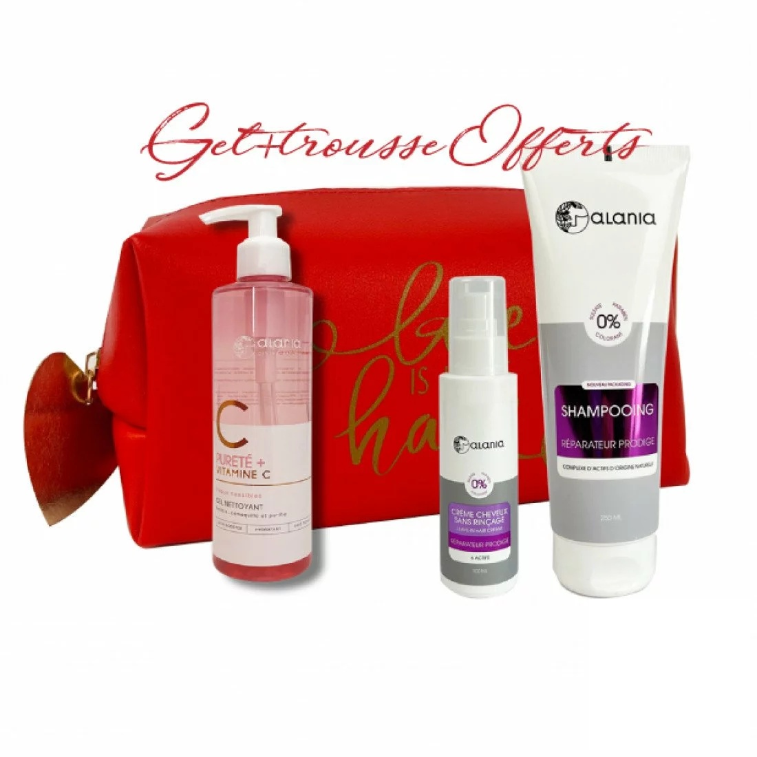 ALANIA TROUSSE VANITY Shampooing 250ML + Creme sans rinçage + gel Nettoyant 150ML OFFERT
