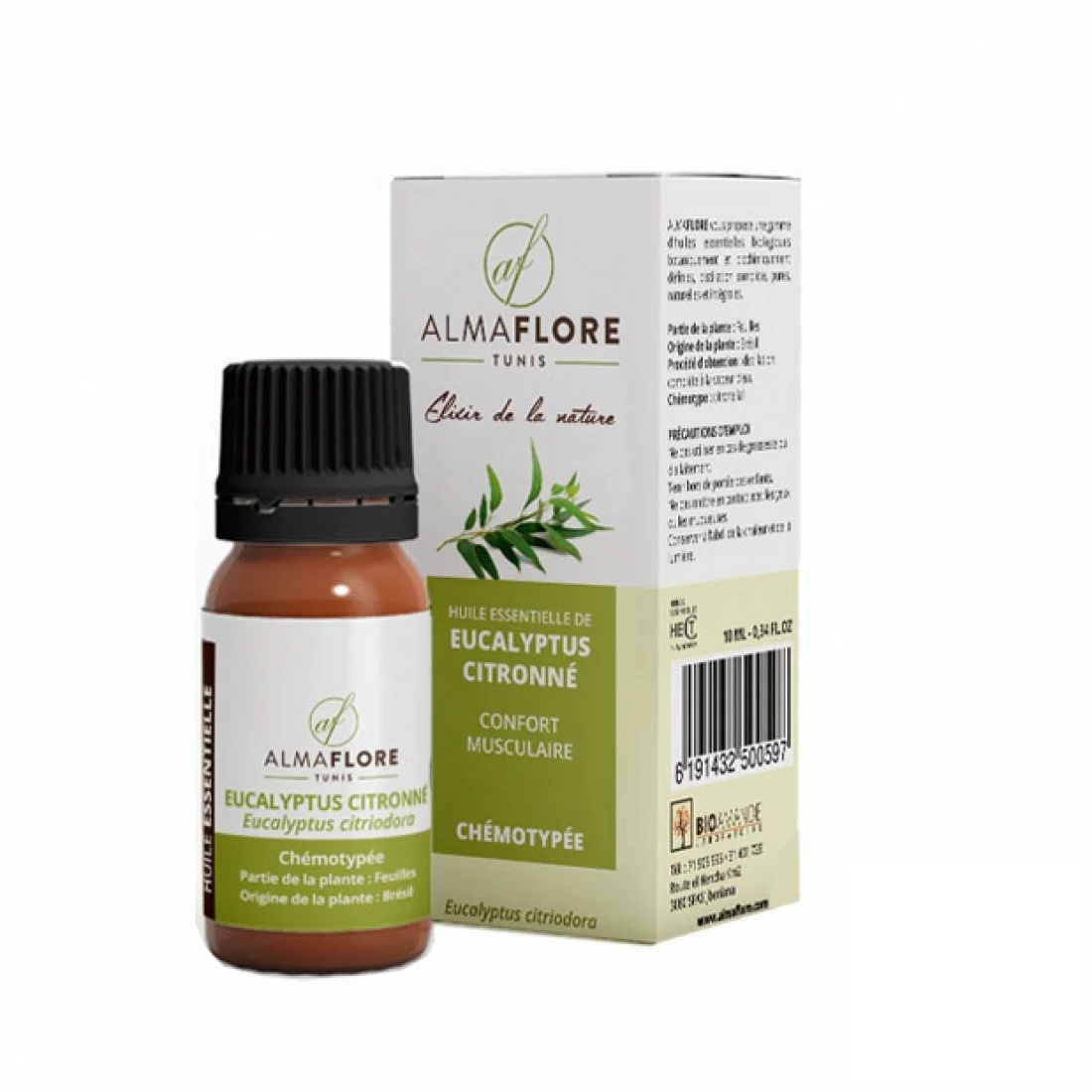 ALMAFLORE Huile Essentielle d'Eucalyptus Citronne 10ML