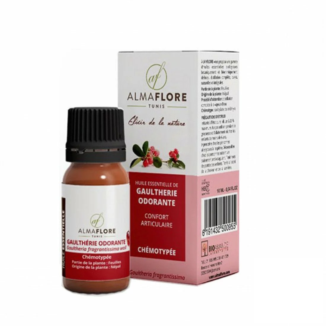 ALMAFLORE Huile Essentielle de Gaultherie Odorante 10ML