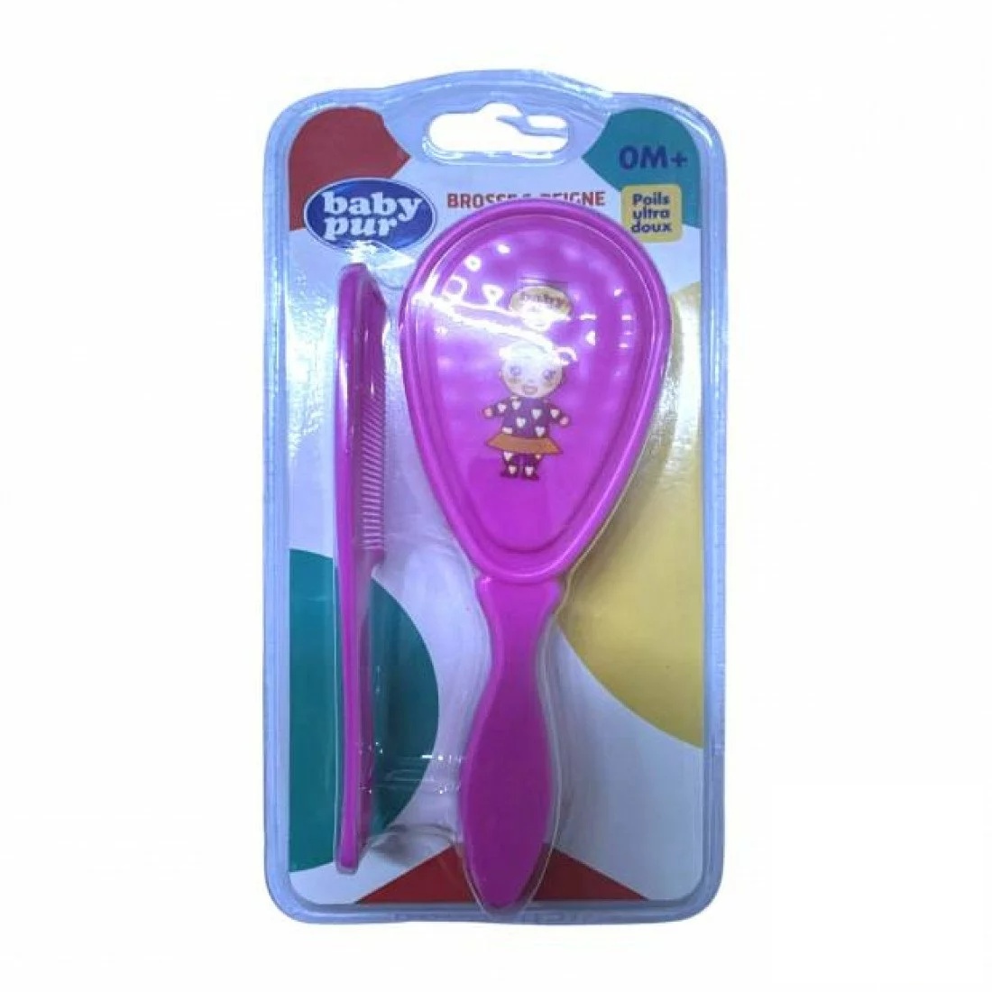 BABY PUR BROSSE ET PEIGNE DECORES 0M+ - B18