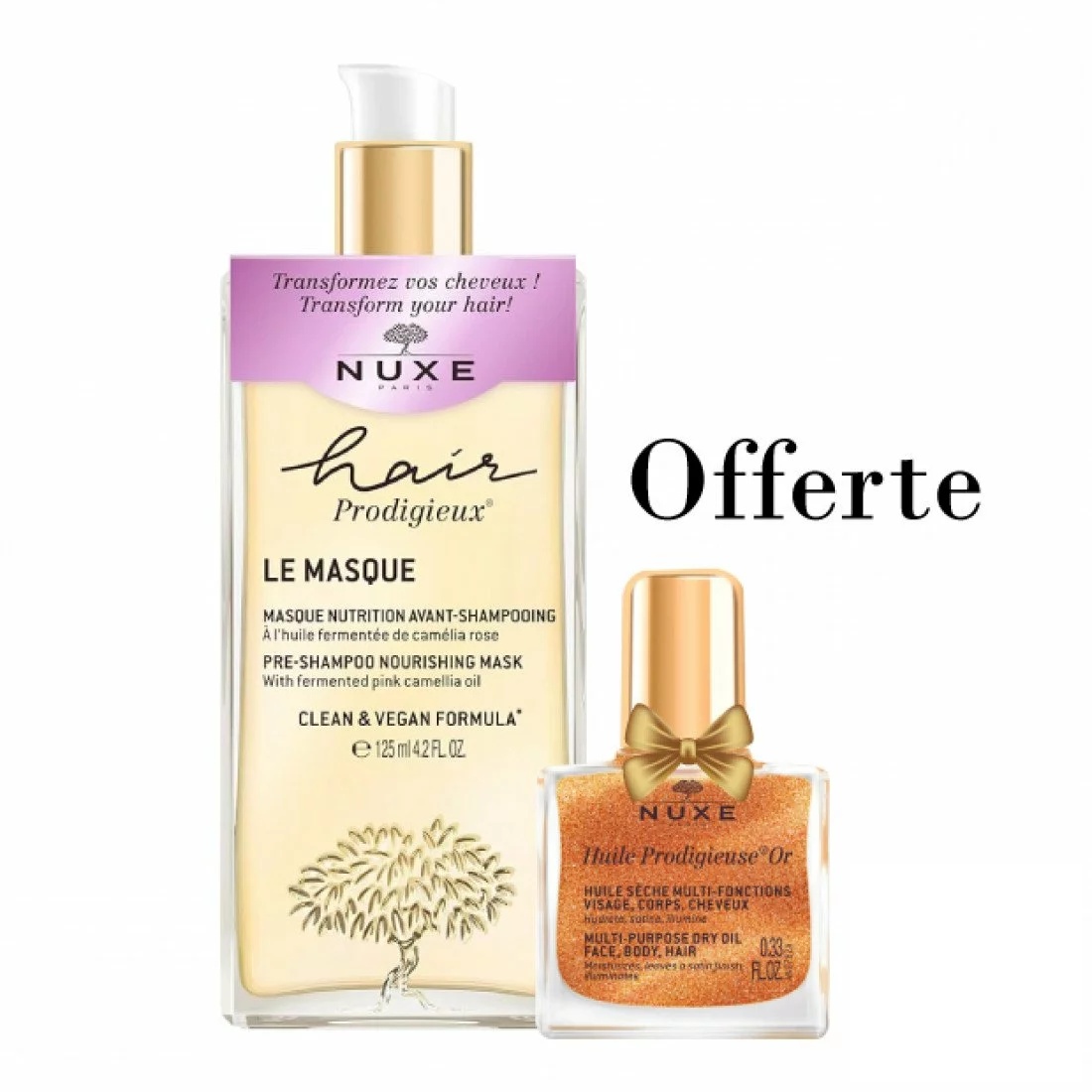 Nuxe PACK Hair Prodigieux Le Masque + Huile Prodigieuse OR 10ML OFFERTE