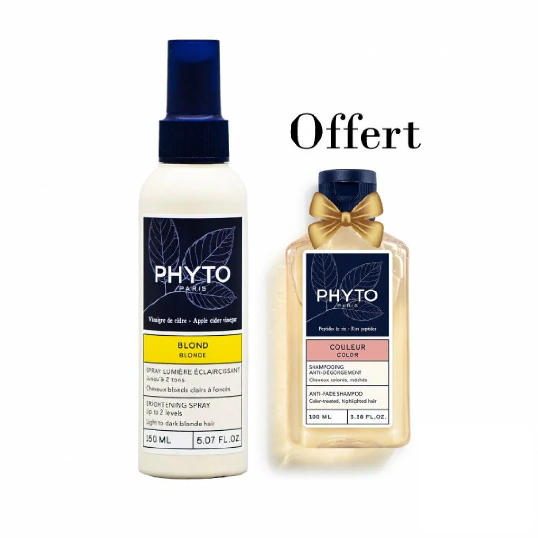 PHYTO PACK Blond Spray Eclaircissant + SHAMPOOING Couleur 100ML OFFERT - 2025
