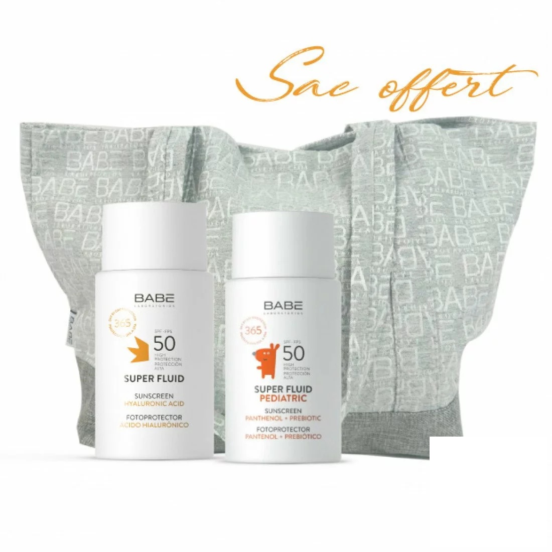 BABE PACK Sac Super Fluid Protection Solaire + PEDIATRIC SPF 50